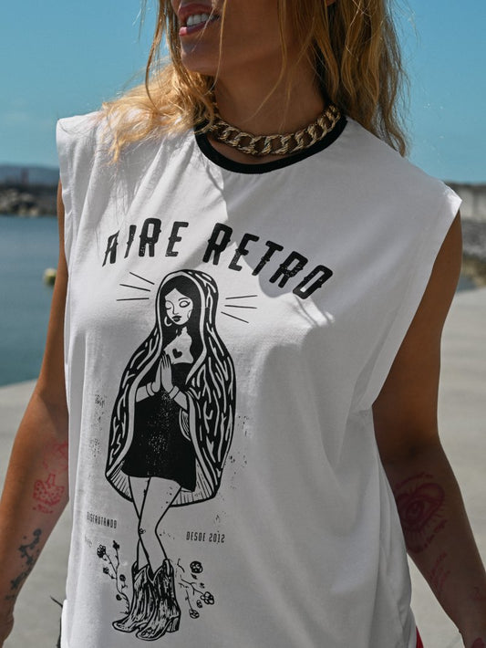 Camiseta "Guadalupe" blanca de Aire Retro