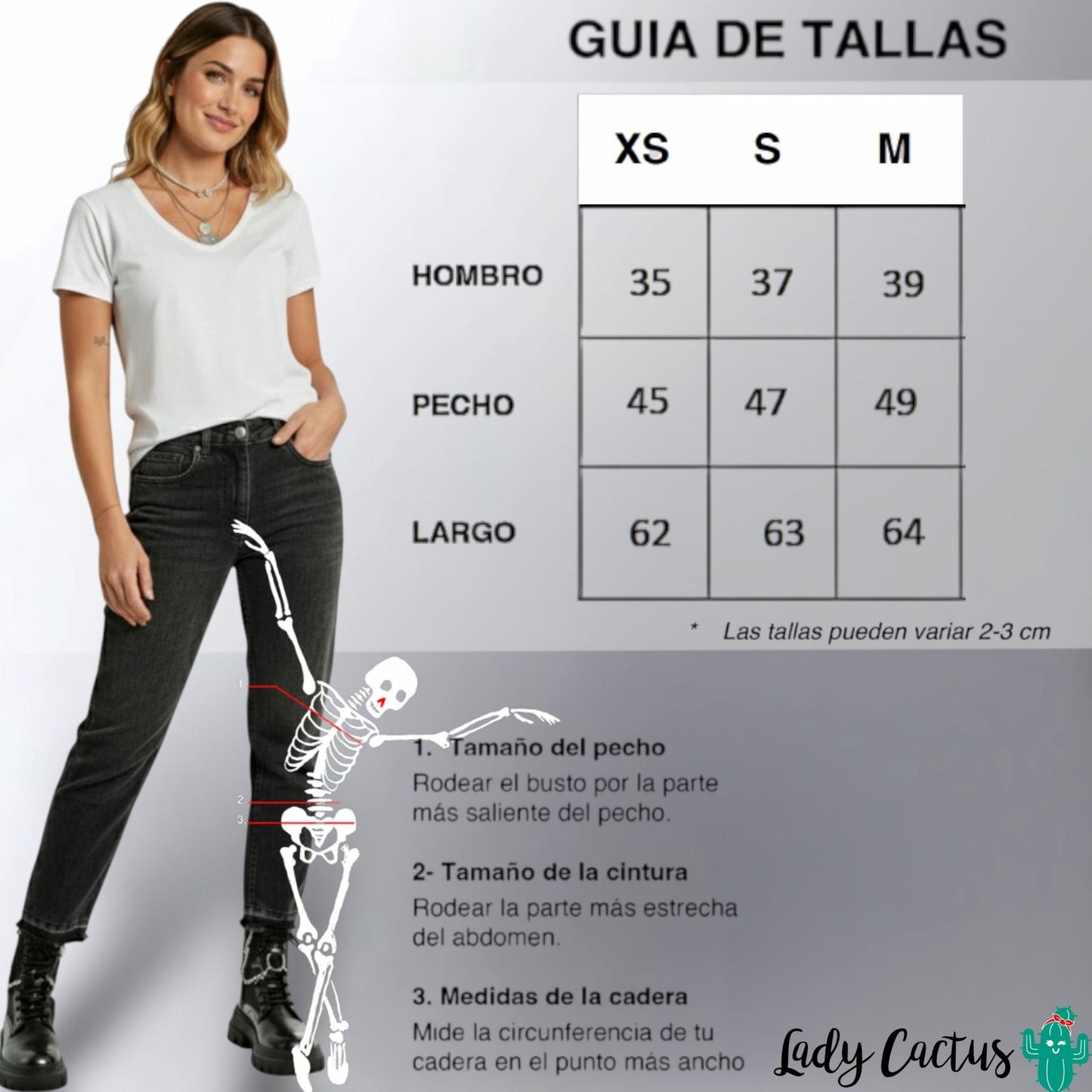 Guía de tallas de la Camiseta Problemas Blanca de Aire Retro