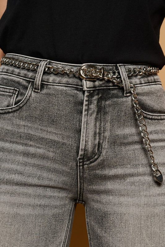 Cinturón de cadena plateada ajustable modelo Balear de Minueto