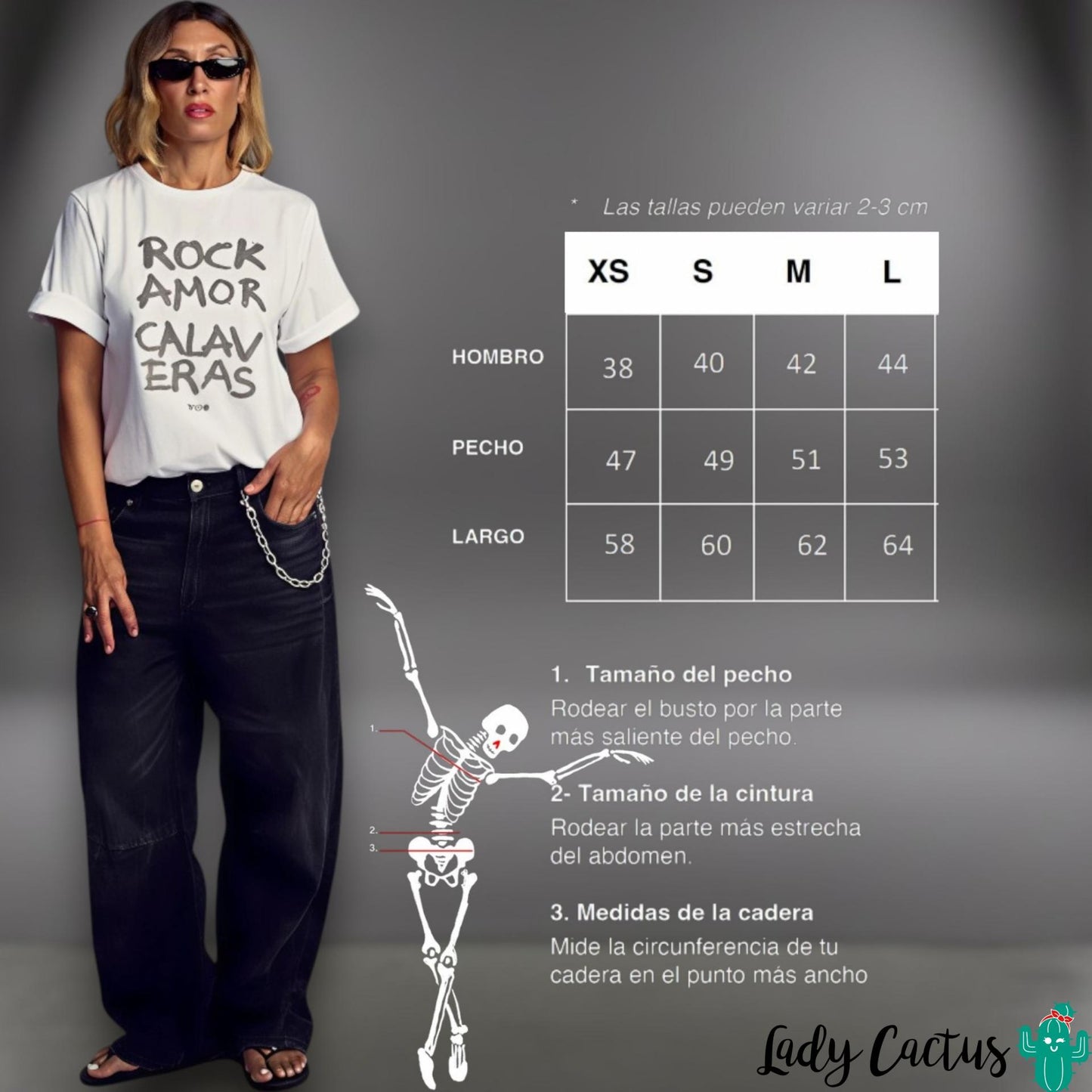 Guía de tallas de la Camiseta Florence Blanca de Aire Retro