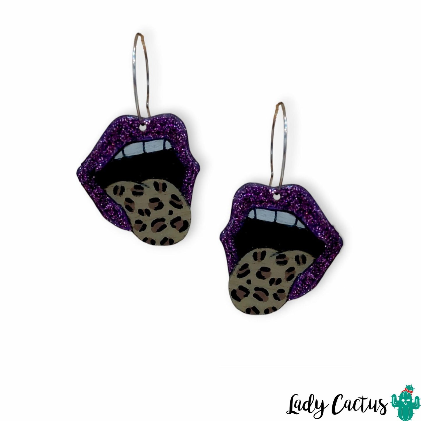 Pendientes Bocas Rolling Morados Lady Cactus