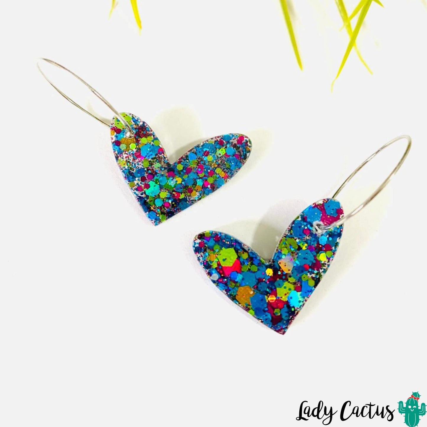 Pendientes Corazón Azul Brilli Lady Cactus