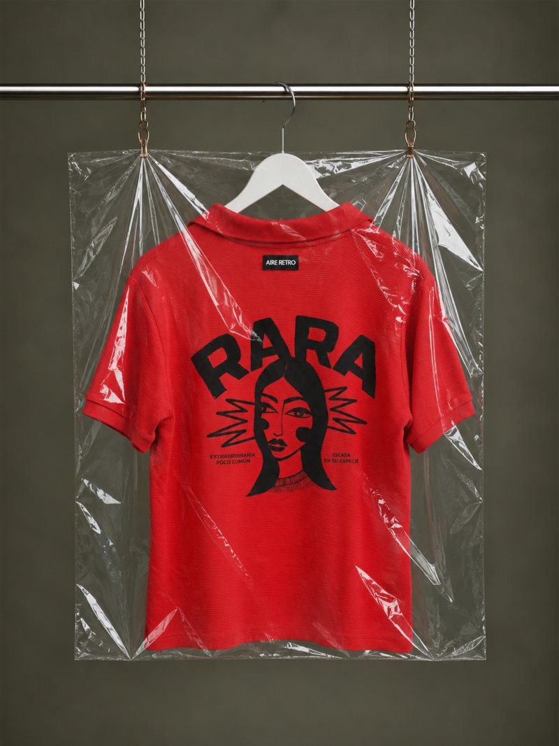 Camiseta polo "rara" rojo de Aire Retro