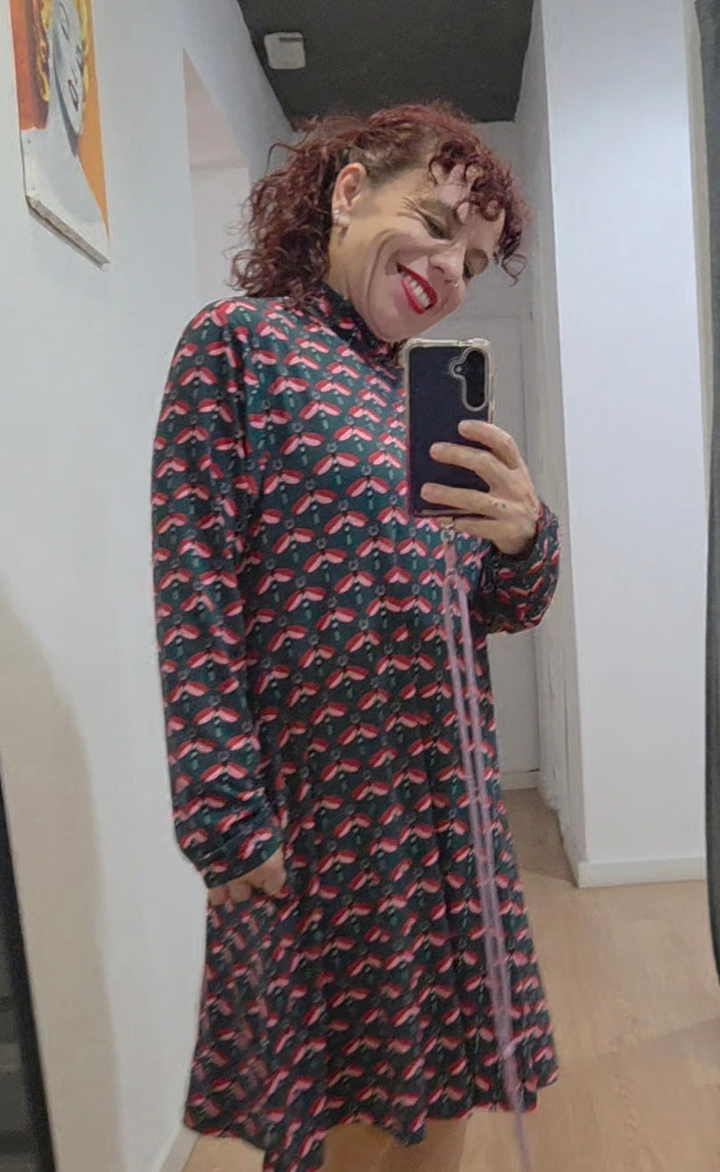 Green dragonfly vestido de Minueto