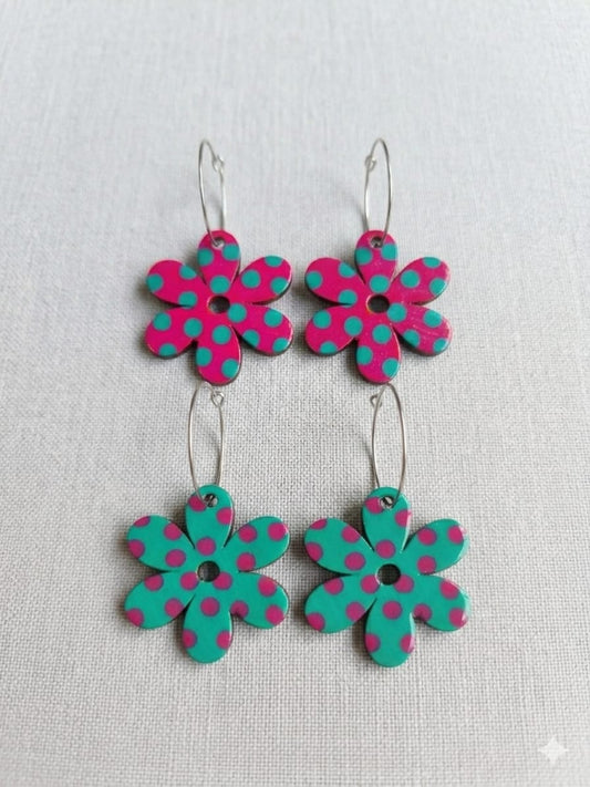 Pendientes flores lunares reversibles de Lady Cactus