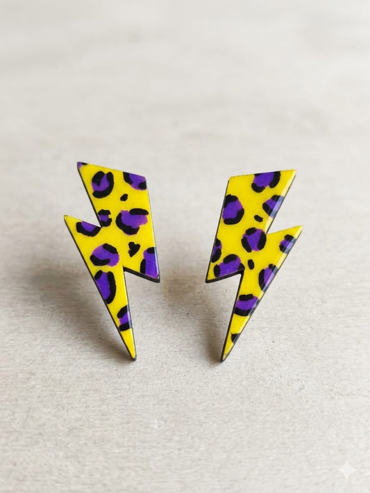 Pendientes Rayos Amarillos y Print - Lady Cactus