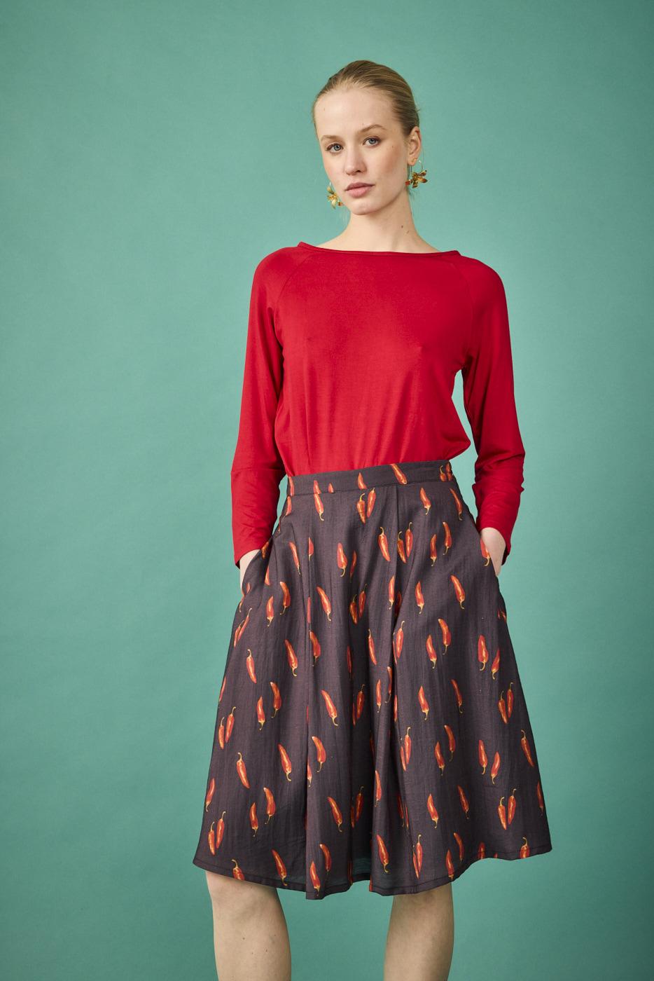 Falda Kiev negra chili Smile Vestidor