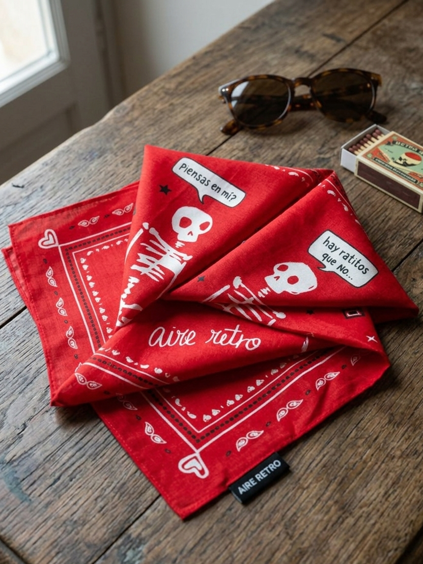 Accesorio textil rojo multiusos disponible en la tienda Lady Cactus.