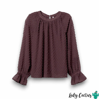 Blusa Laurinda de Tiffosi en plumeti hierro