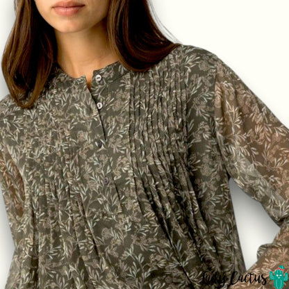 Blusa manga larga fluida para comodidad diaria