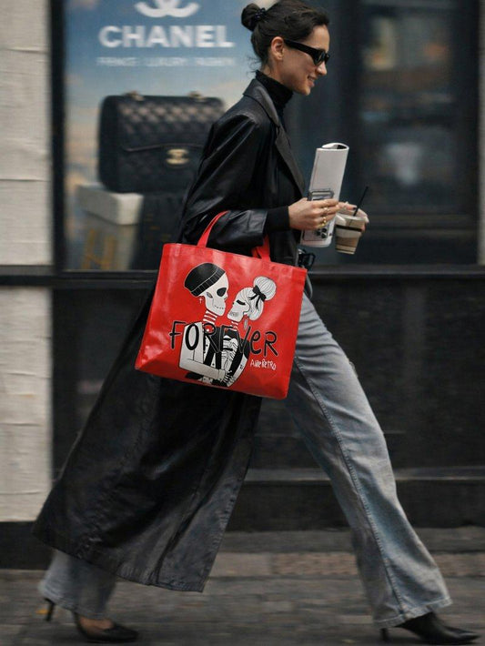 Bolsa grande plastificada con diseño Forever de Aire Retro