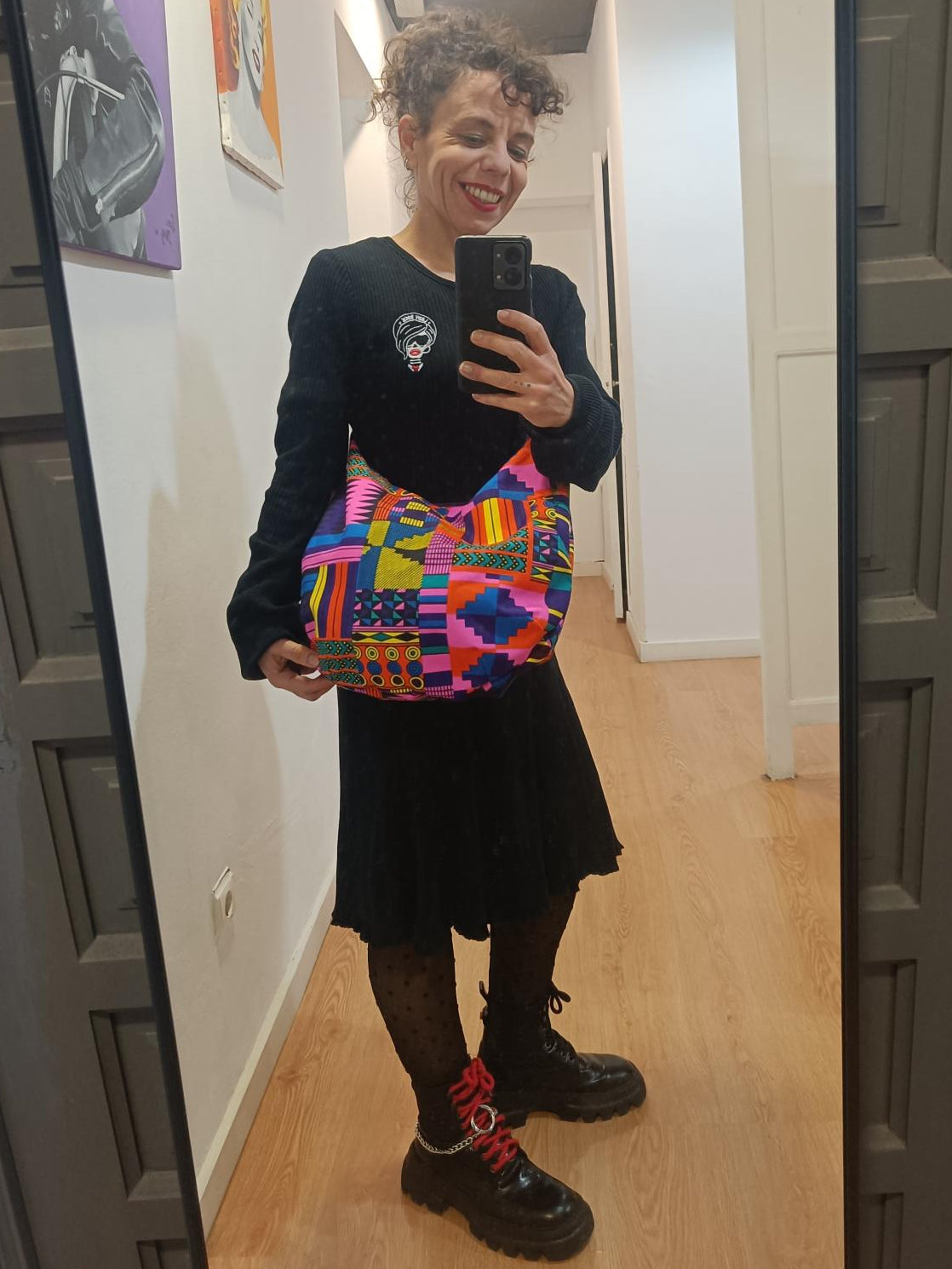 Bolso bandolera multicolor hecho artesanalmente en Sevilla