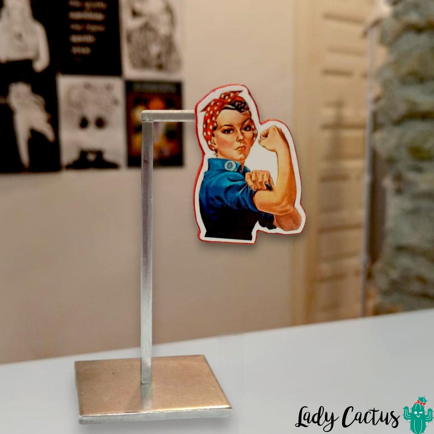 Broche We Can Do It de madera