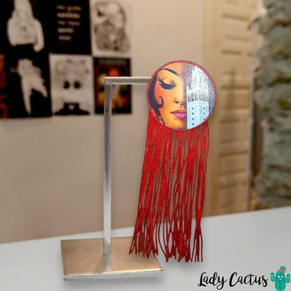 Broche La Giralda Redondo Flecos Rojos Soy Colorearte