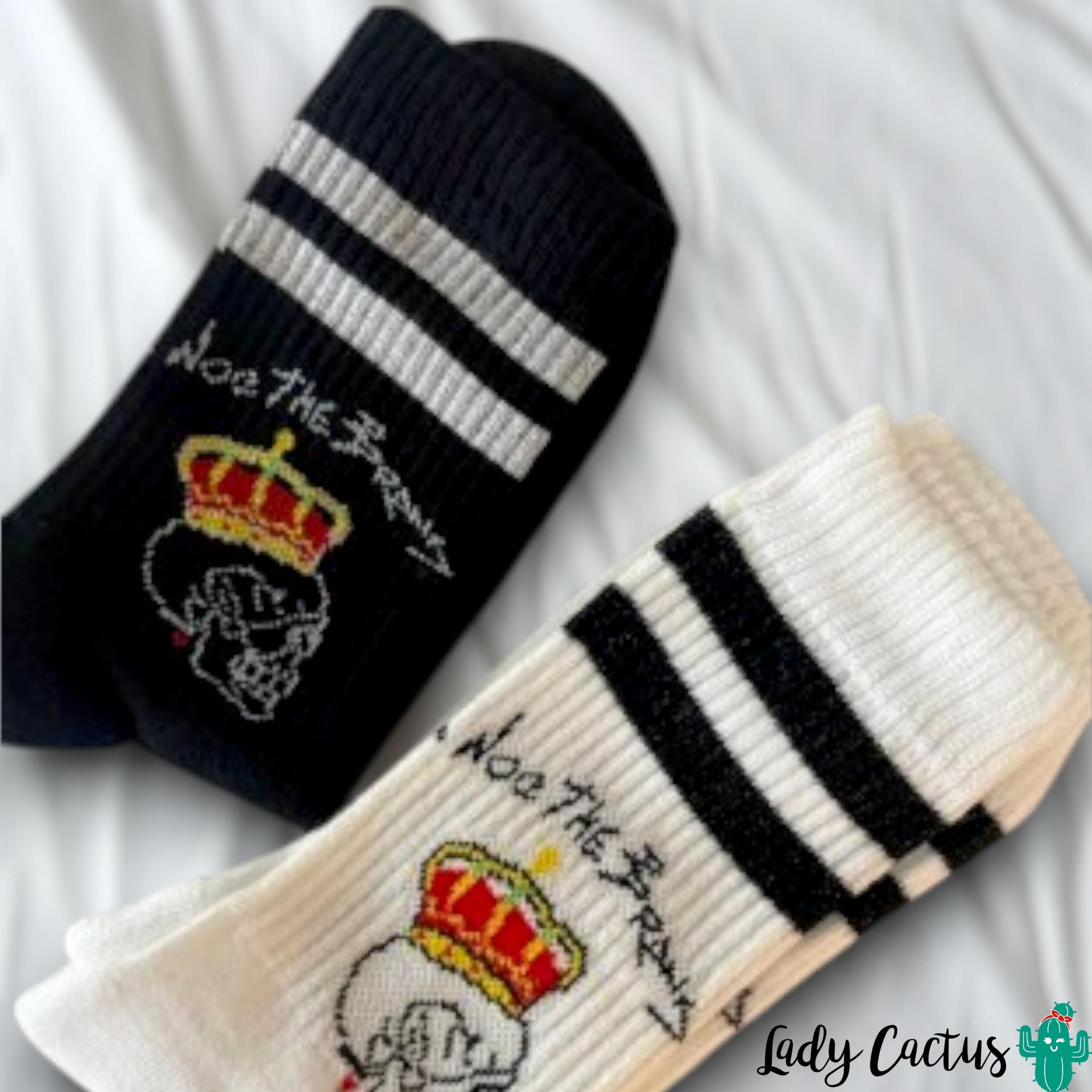 Calcetines King Skull blancos para looks urbanos creativos de Noc The Brand