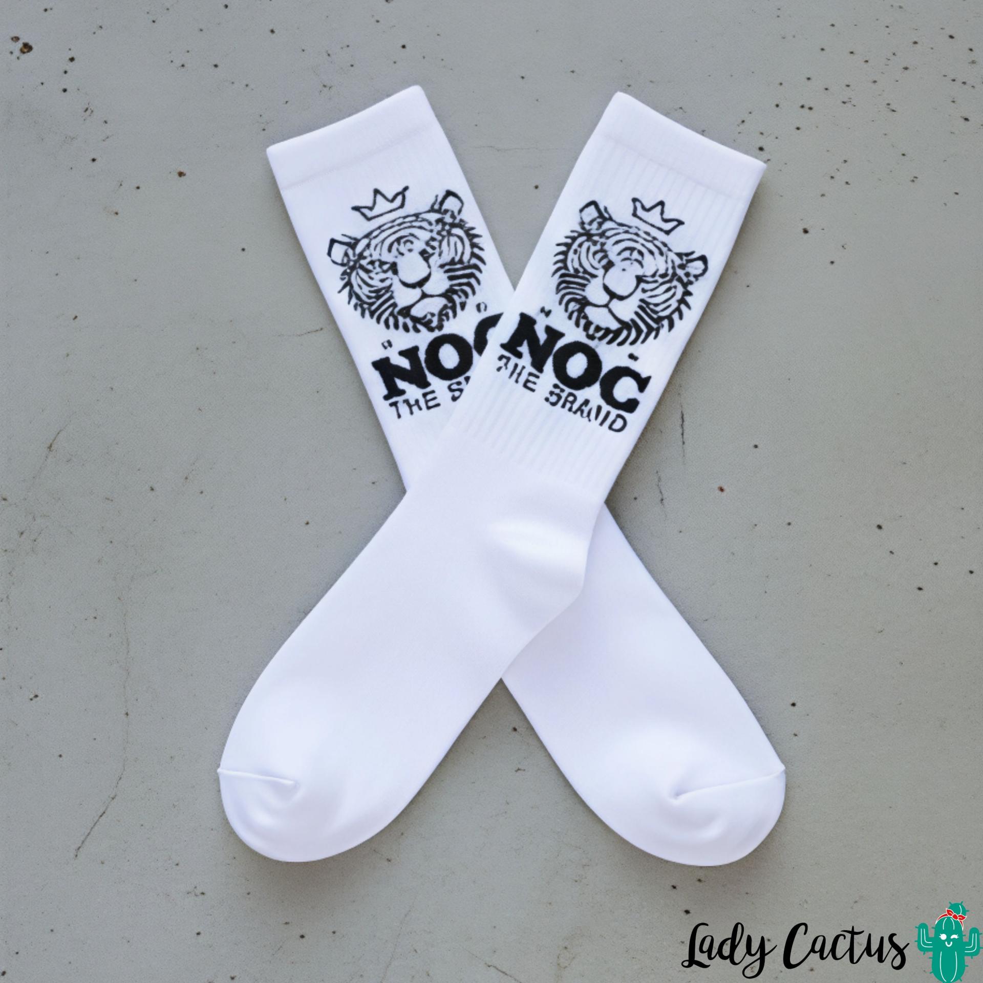 Calcetines Tiger blanco con diseño original exclusivo de Noc the Brand en Lady Cactus