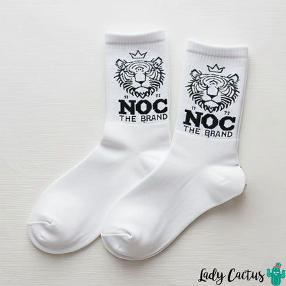 Calcetines Tiger blanco con estilo distinguido básico de Noc the Brand