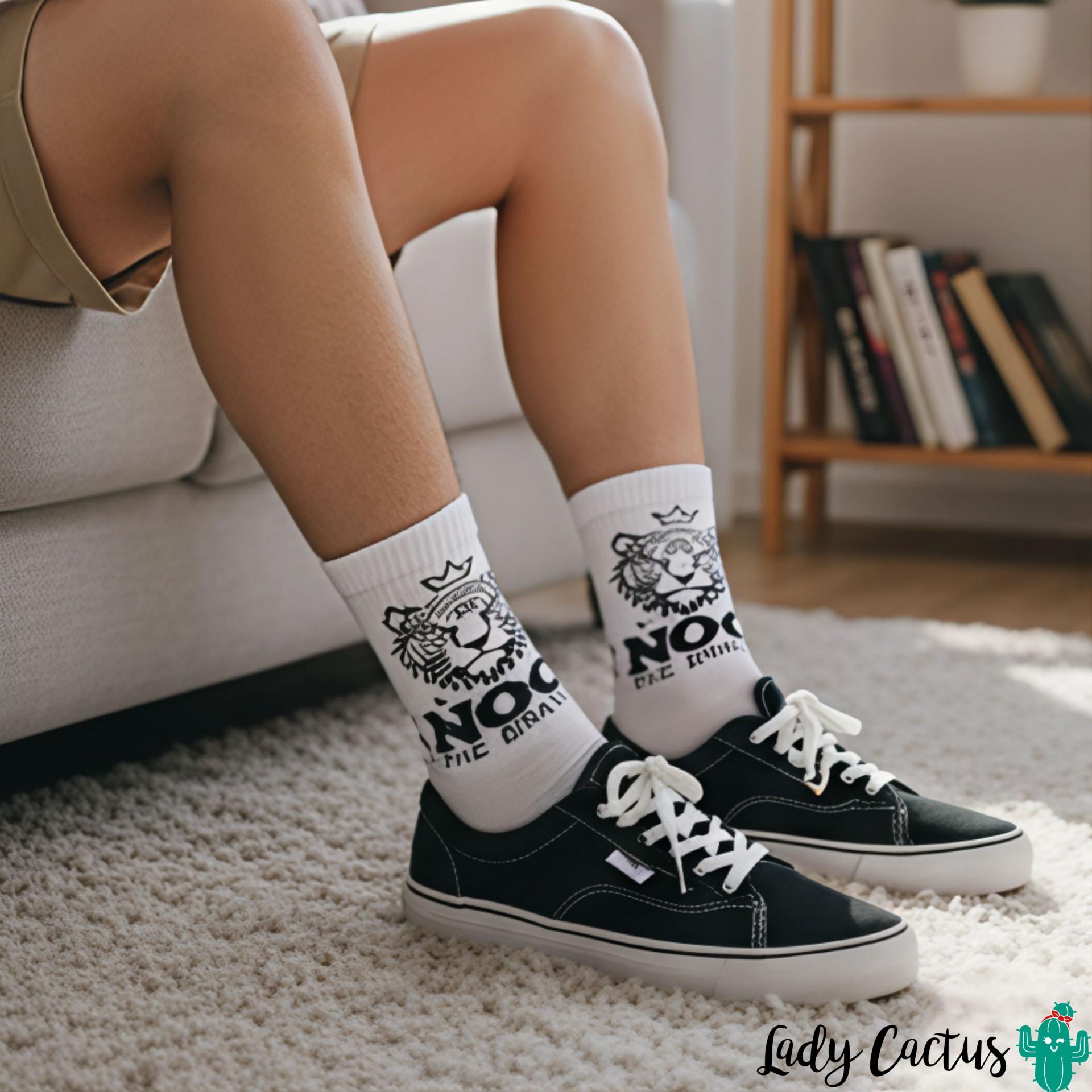 Calcetines Tiger blanco en moda creativa y alegre de Noc the Brand