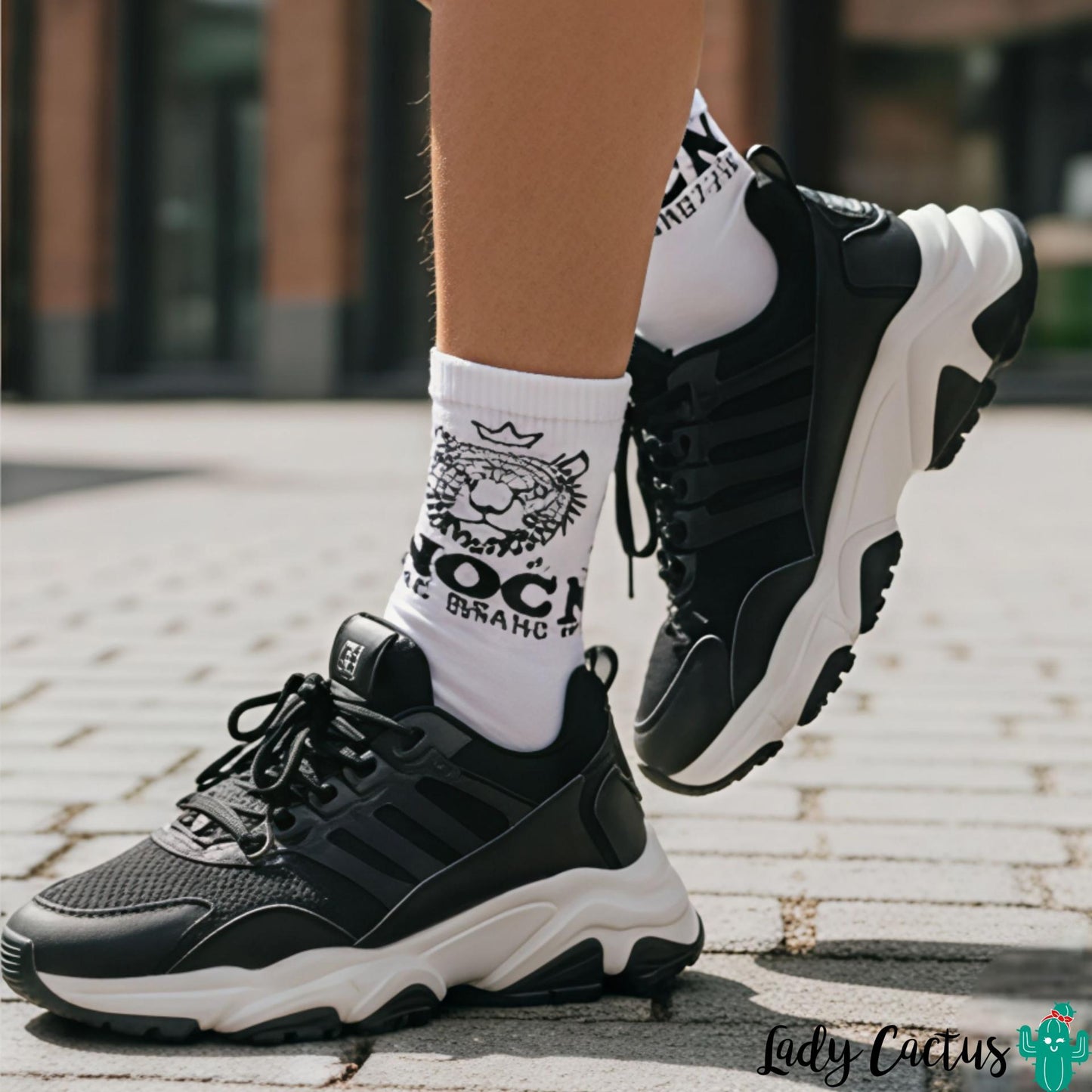Calcetines Tiger blanco de Noc the Brand en Lady Cactus con refuerzo y esencia urbana