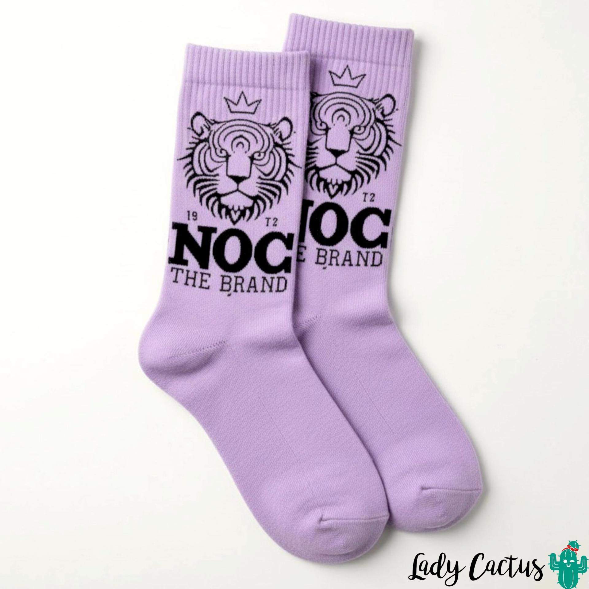 Calcetines Tiger lila con estilo distinguido cañero de Noc the Brand