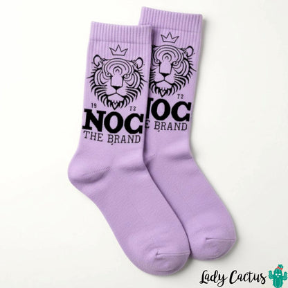 Calcetines Tiger lila con estilo distinguido cañero de Noc the Brand