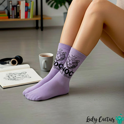 Calcetines Tiger lila en moda tendencia y sostenible de Noc the Brand