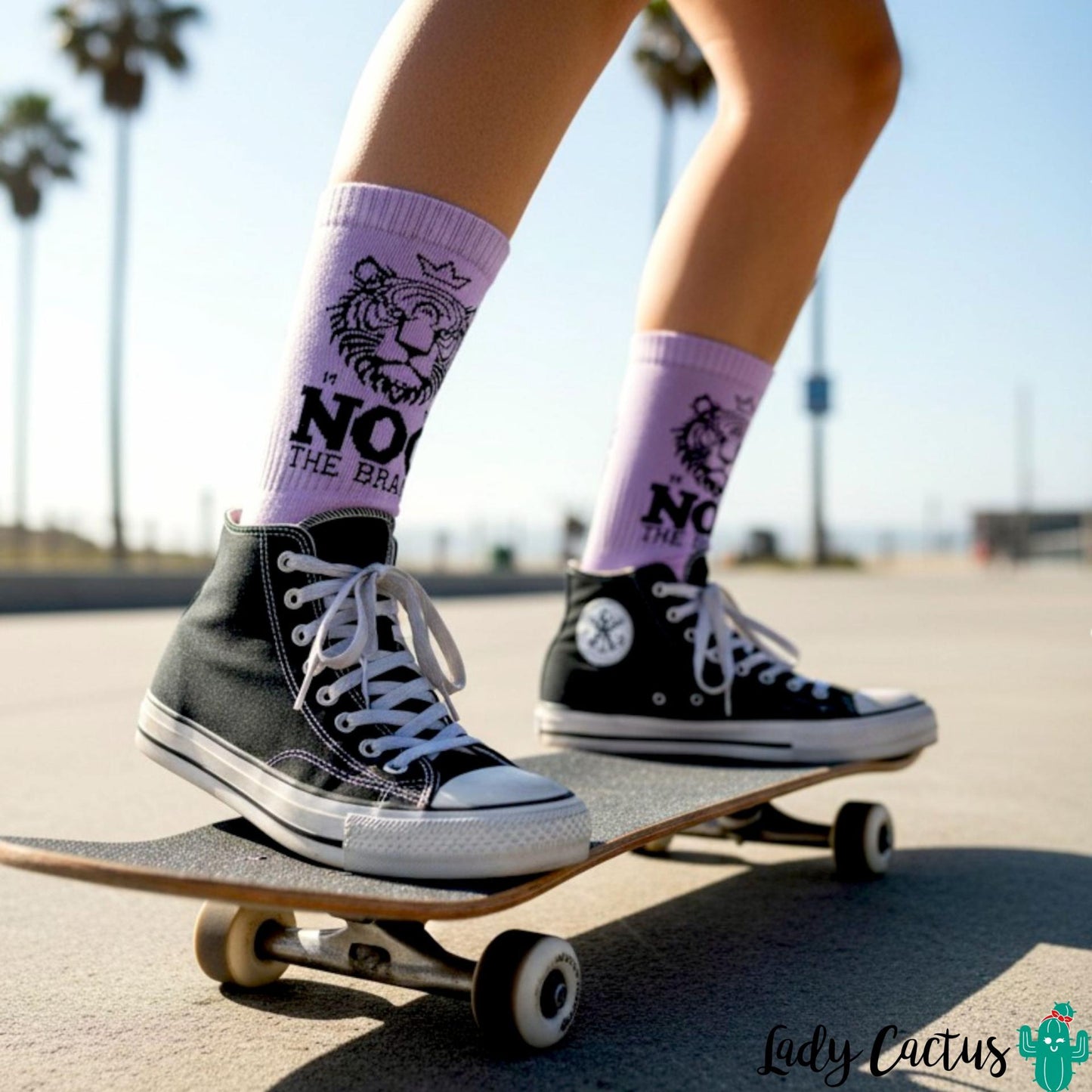 Calcetines Tiger lila con refuerzo puntera talón de Noc the Brand para durabilidad dinámica