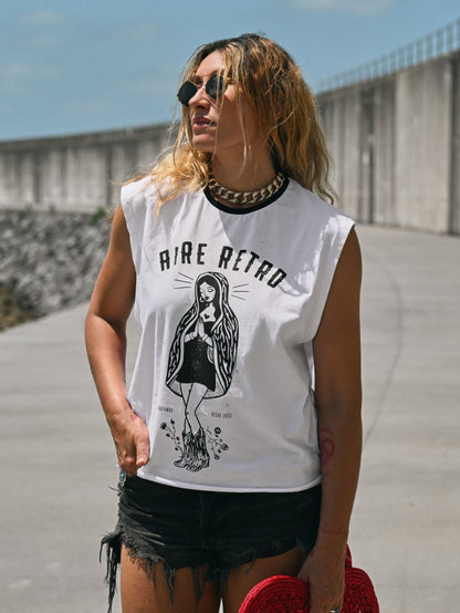 Camiseta "Guadalupe" blanca de Aire Retro