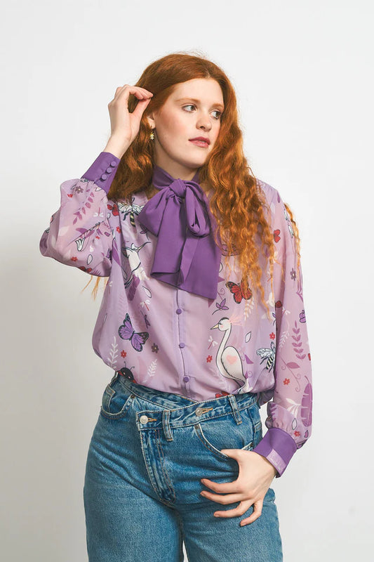 Camisa Lorena de Anabel Lee con estampado integral ilustrado