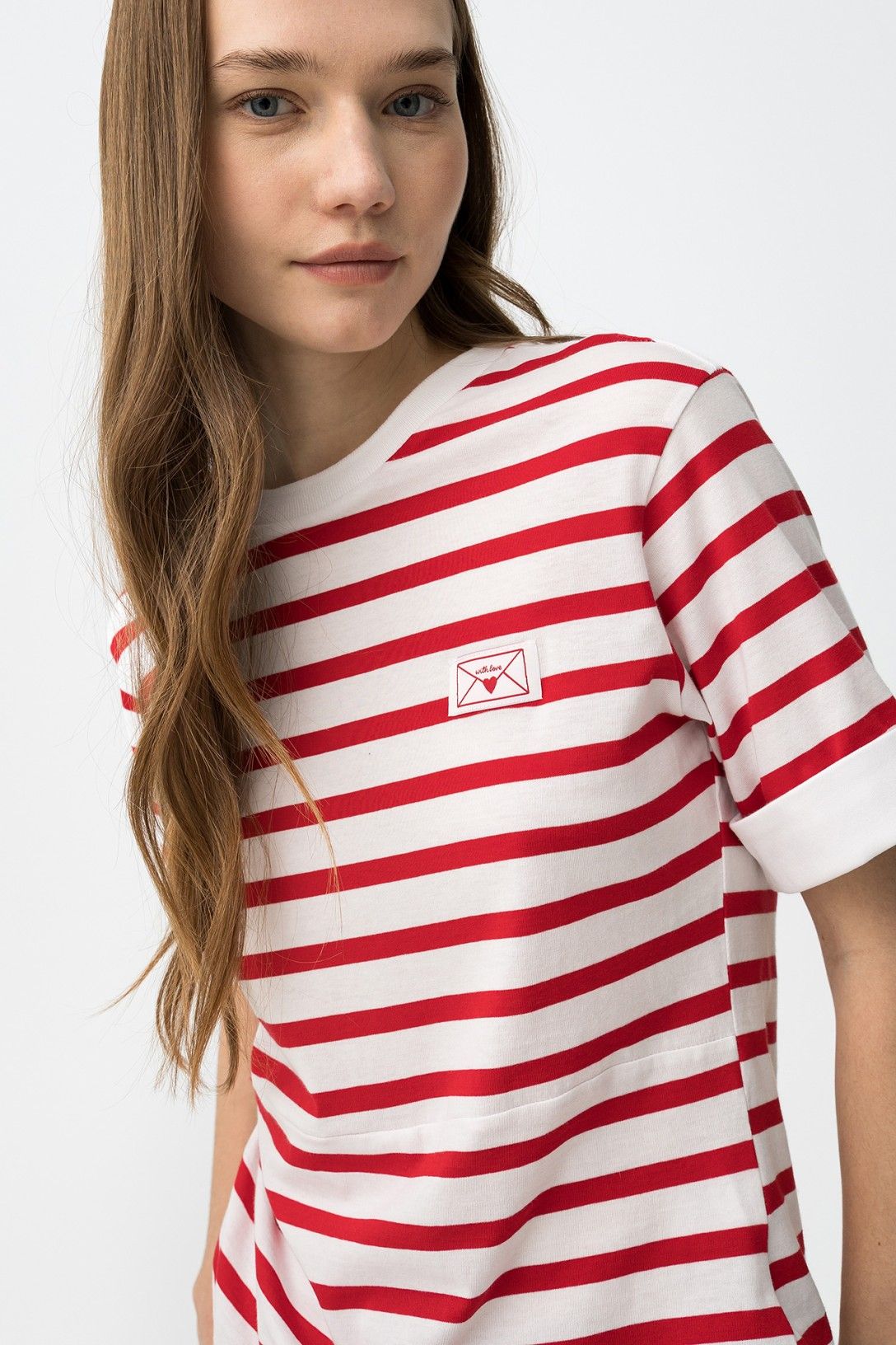 Camiseta de rayas rojas y blancas modelo Amora de Tiffosi