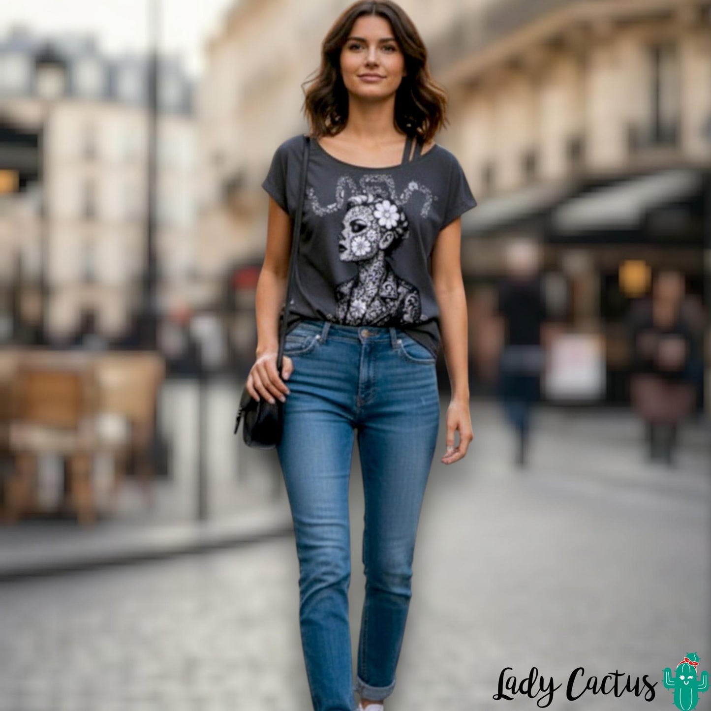 Camiseta Baby con efecto desgastado vivido de Lasal para originalidad emocional