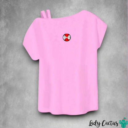 Camiseta Bad Party con asa en hombro asimétrica para durabilidad impecable