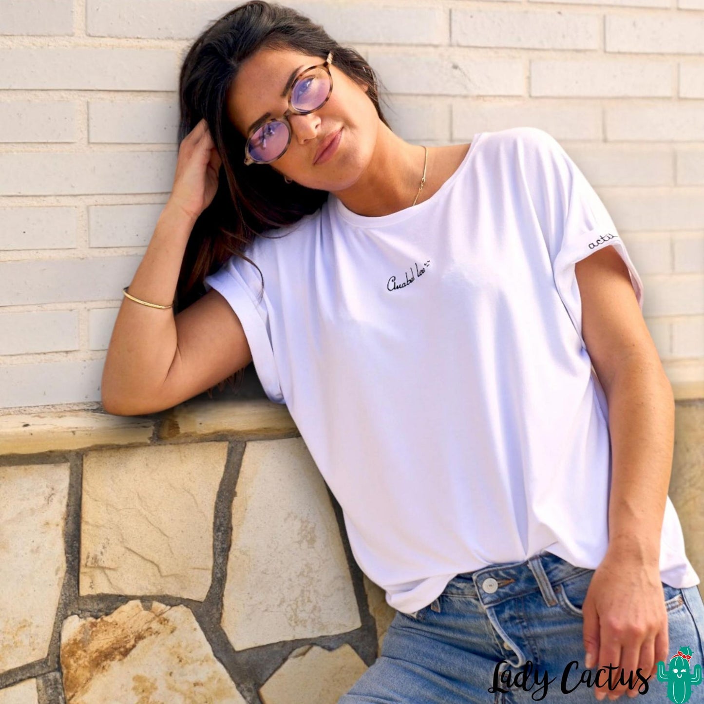 Camiseta Básica Blanca Actitud + oversize de Anabel Lee para comodidad refinada