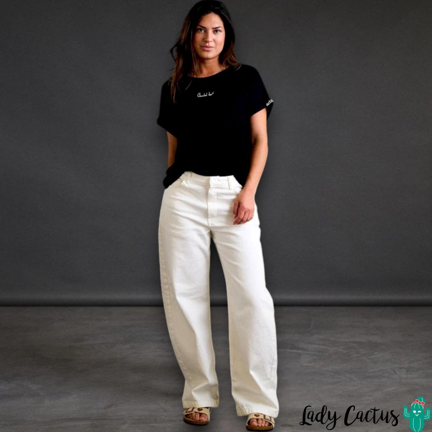 Camiseta Básica Negra Actitud + en tejido ligero de Anabel Lee para tacto natural