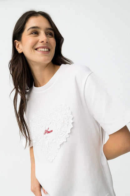 Camiseta de corte relajado y cómodo color blanco Tiffosi.
