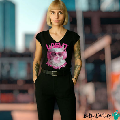 Camiseta Cat negra de Lasal con estampado digital y exclusividad numerada