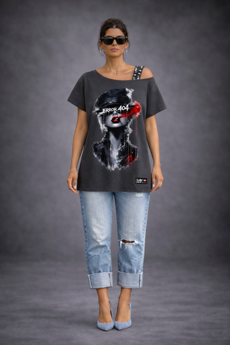 Camiseta 404 gris oscuro de LASAL