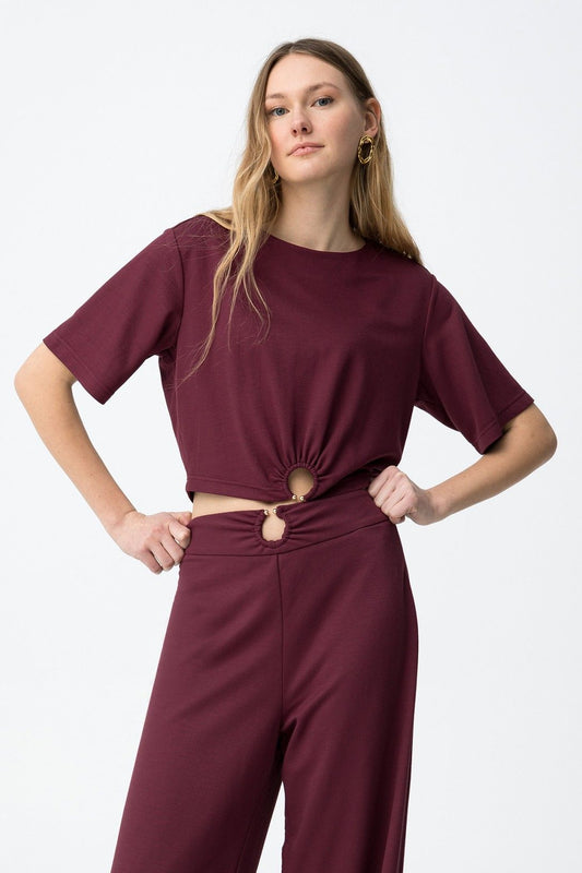 Camiseta oversize en color burdeos modelo Deerling de Tiffosi.
