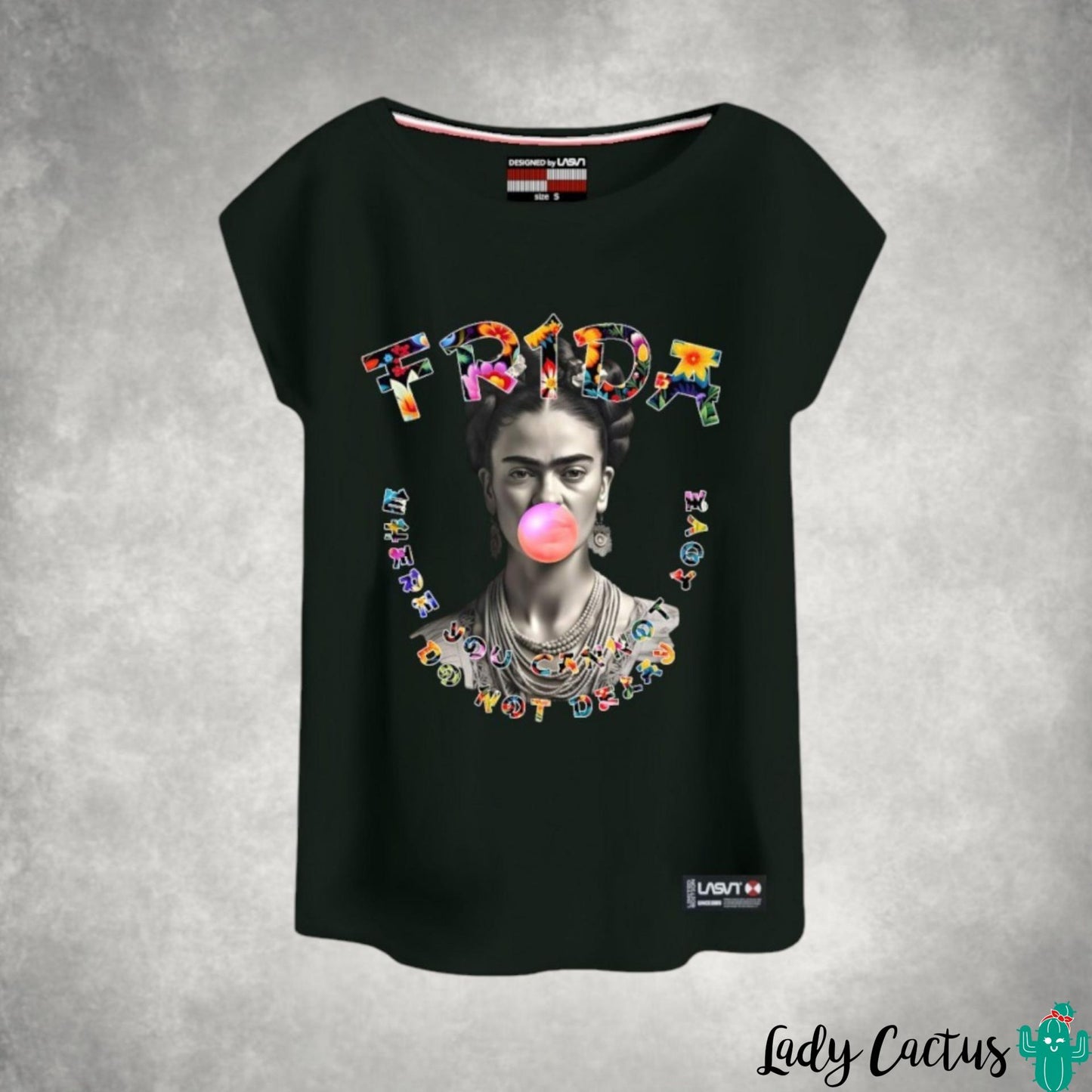 Camiseta Frida con estampado "Frida" vibrante para toque premium artesanal