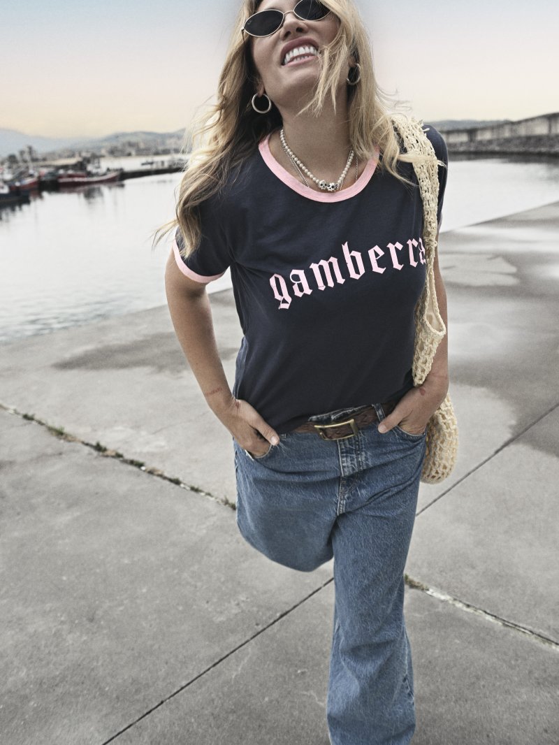 Camiseta "Gamberra" azul de Aire Retro