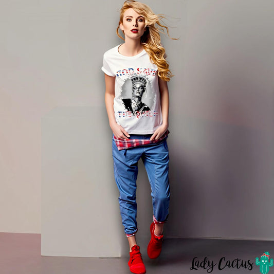 Camiseta Lasal básica Queen blanca con estampado digital y exclusividad numerada