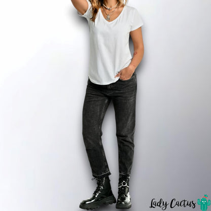 Camiseta blanca con humor autocrítico para declaraciones de estilo auténtico