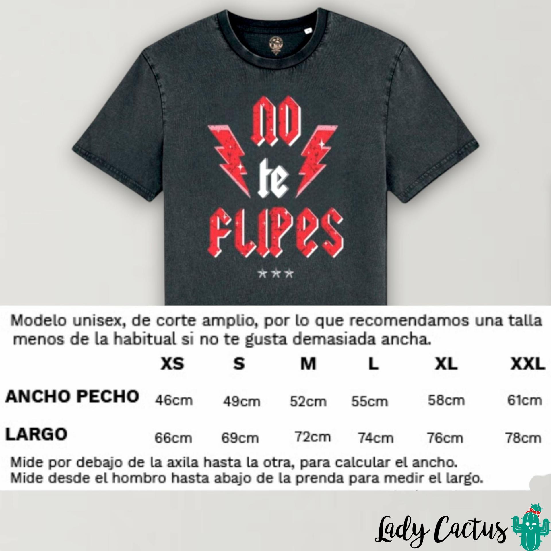 Guía de tallas de la Camiseta No te Flipes de Offset Collage