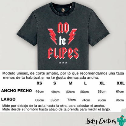 Guía de tallas de la Camiseta No te Flipes de Offset Collage