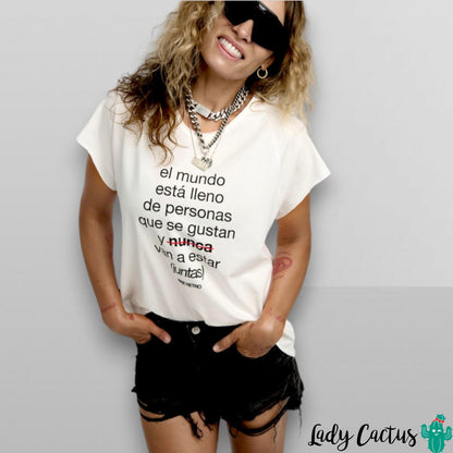 Camiseta Personas Blanca de Aire Retro en Lady Cactus