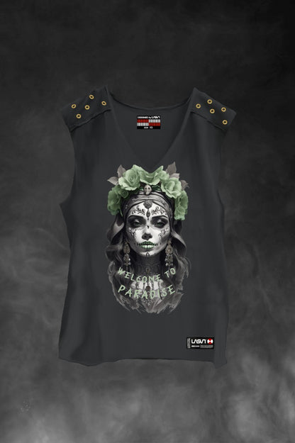 Camiseta sin mangas gris oscuro modelo Welcome de LASAL