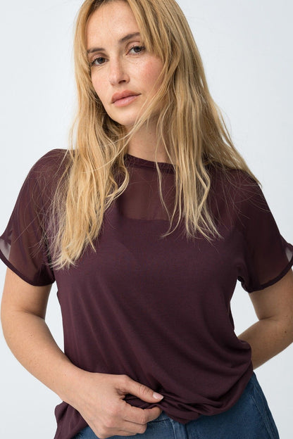 Camiseta de viscosa en color higo modelo Sky de Tiffosi.