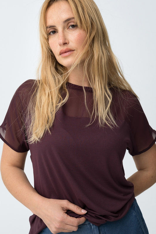 Camiseta de viscosa en color higo modelo Sky de Tiffosi.