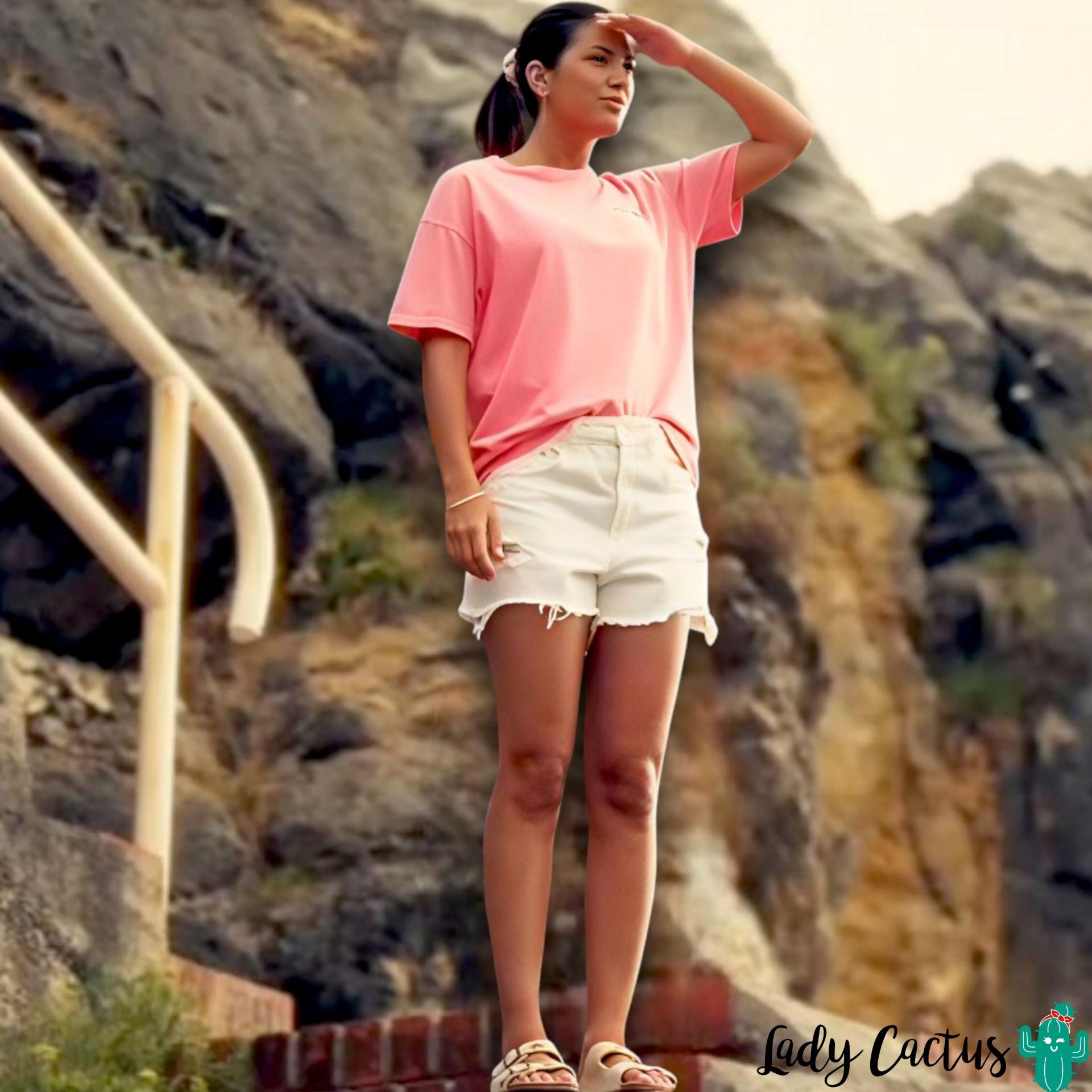 Camiseta Surf Rosa en moda urbana con alma Anabel Lee en Lady Cactus