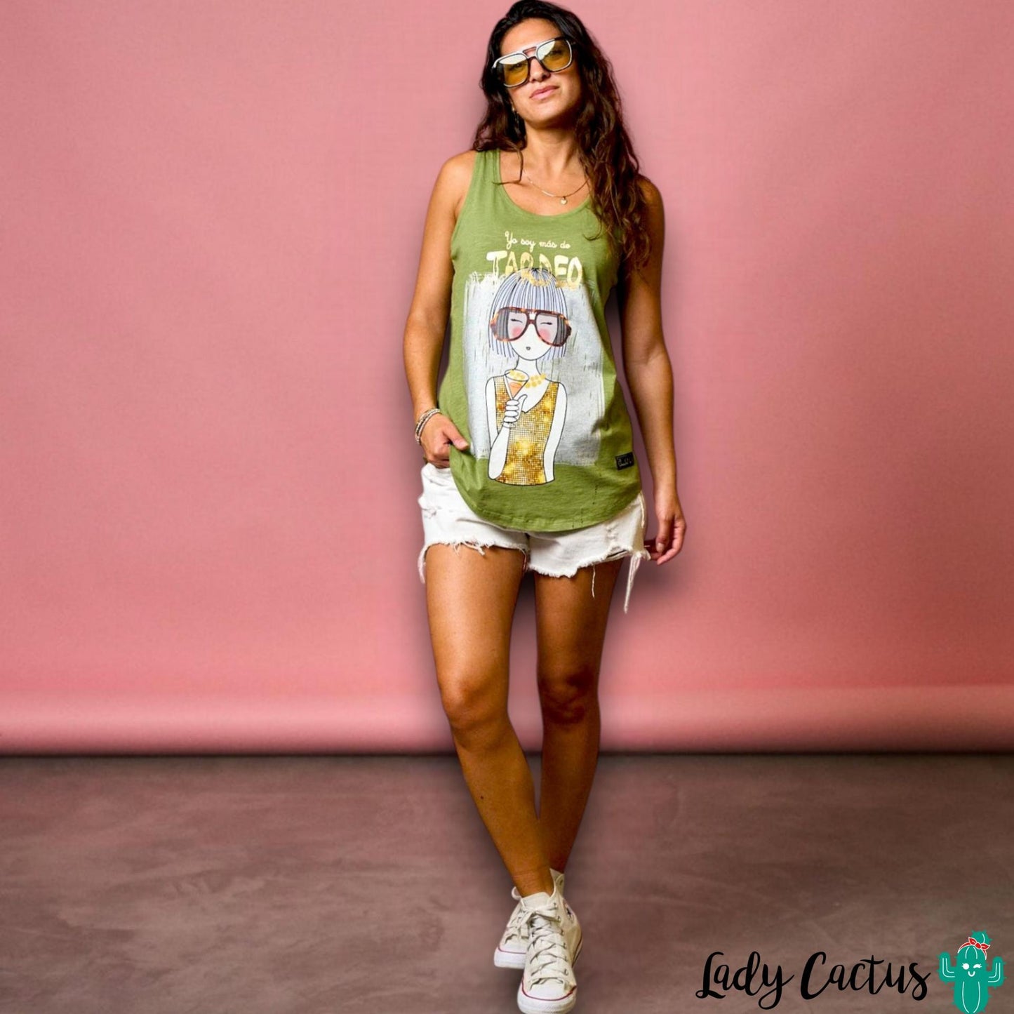 Camiseta de Tirantes Yo Soy Más de Tardeo en moda urbana con alma Anabel Lee en Lady Cactus